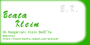 beata klein business card